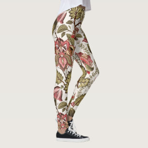 Lantlig vintagePaisley blomma på krämig bakgrund Leggings