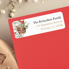 Lantlig vinter jul grönsaksetikett returadress etikett