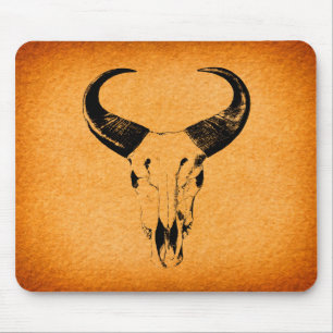 Lantlig western tjurskalle Mousepad Musmatta