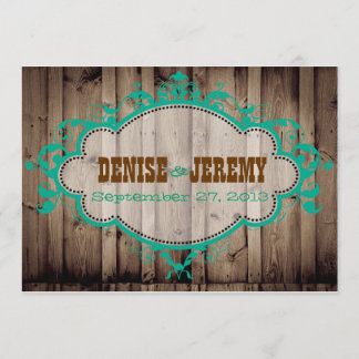 Lantlig Wood bröllopinbjudan Inbjudningar