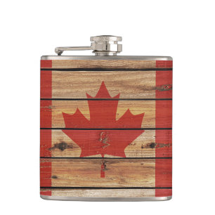Lantlig Wood Kanada flagga Fickplunta
