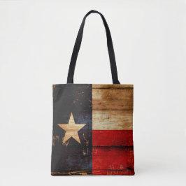 Lantlig Wood Look för Texas statlig flaggaGrunge Tygkasse