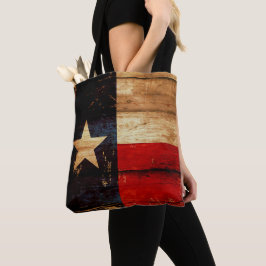 Lantlig Wood Look för Texas statlig flaggaGrunge Tygkasse