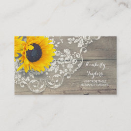 Lantlig Wood vintage Lave och solrosland Visitkort