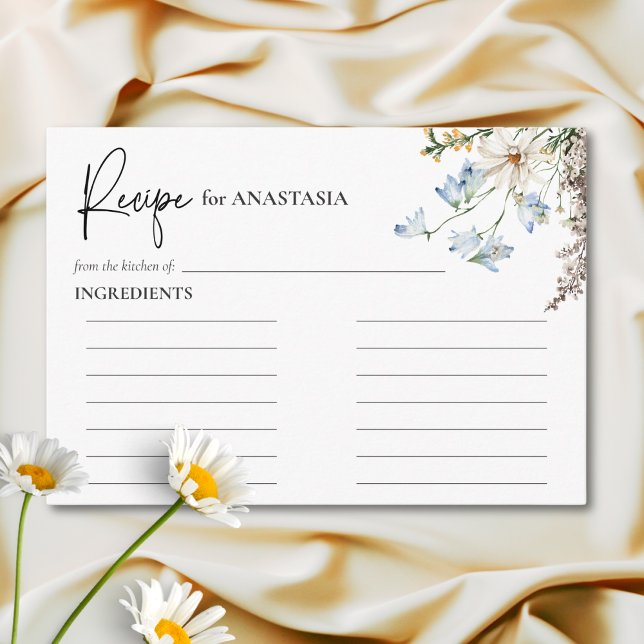 Lantliga Blå Vilda Blommor & Prästkragar Duschrece Tilläggskort (Skapare uppladdad)