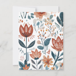 Lantliga blommor julkort