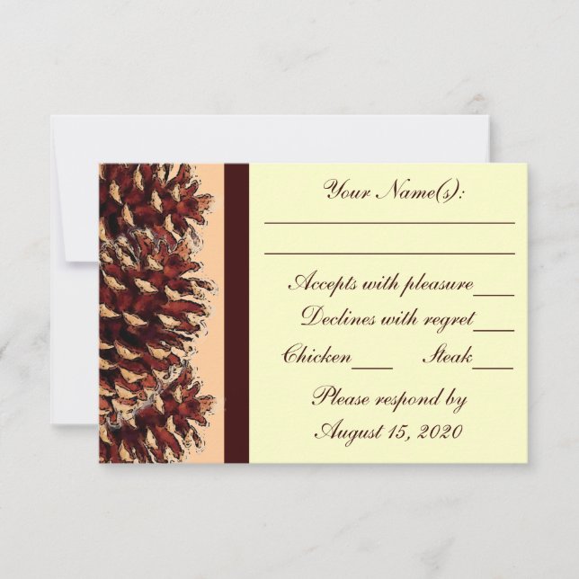 Lantliga bruna kort för bröllop OSA för (Framsida)