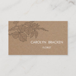 Lantliga bruna Kraft papperslöv Visitkort