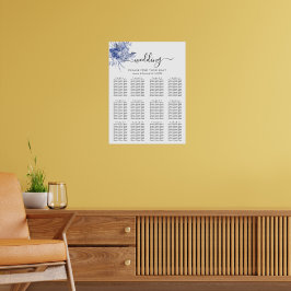 lantliga dammiga blå rosor och andra blommor poster