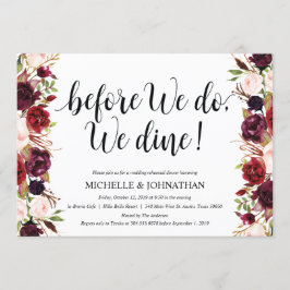 Lantliga inbjudan för Burgundy brölloprepetition