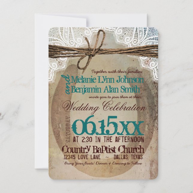 Lantliga inbjudningar för bröllop för (Framsida)