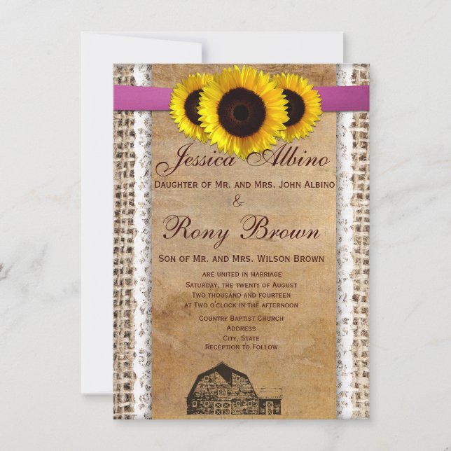 Lantliga inbjudningar för bröllop för snöre för (Framsida)