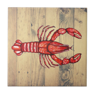 Lantliga Louisiana Cajun kräftor- & Fauxträplank Kakelplatta