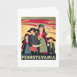 Lantliga Pennsylvania Amish 1939 WPA Kort