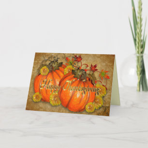 Lantliga pumpor för happy thanksgivingkort helgkort