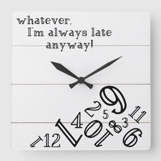 Lantliga Shiplap tar tid på: Kvadrera väggen tar Fyrkantig Klocka (Framsida)