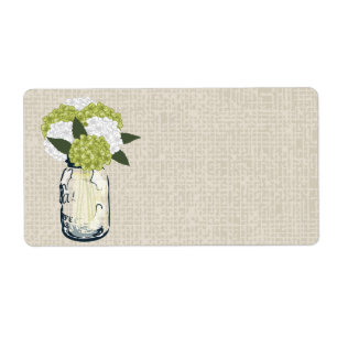 Lantliga vanlig hortensia för BurlapMasonburk Fraktsedel