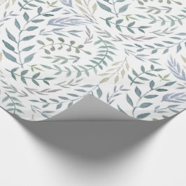 Lantliga vattenfärglöv och lövverk presentpapper