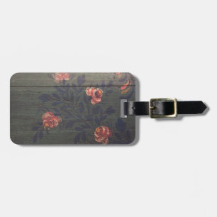 Lantliga vintageblommor bagagebricka