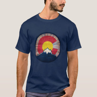 Lantliga wood manar för Colorado flaggaberg tshirt T Shirt