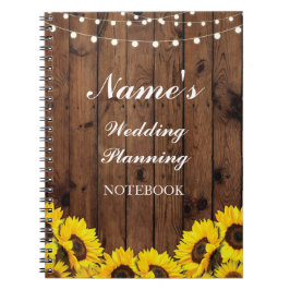 Lantligt anteckningsbokbröllop som planerar anteckningsbok