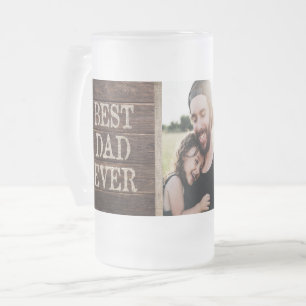 Lantligt bäst beställnings- foto för pappa frostat ölglas