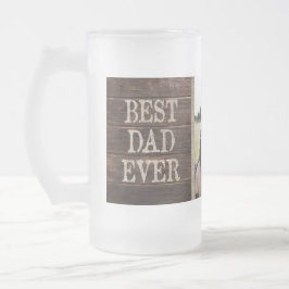 Lantligt bäst beställnings- foto för pappa frostat ölglas