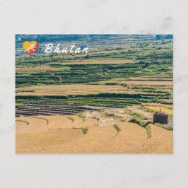 Lantligt bhutanskt landskap vykort