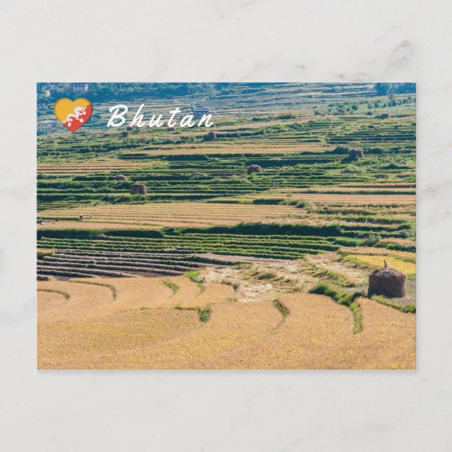 Lantligt bhutanskt landskap vykort (Framsida)