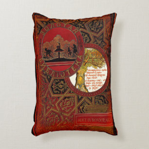 Lantligt bokomslag dämpar den Cheshire katten Prydnadskudde