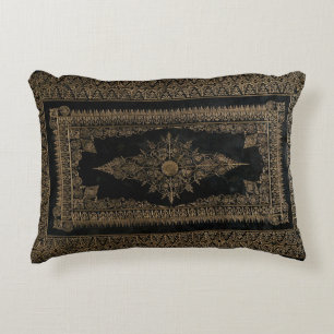 Lantligt bokomslag dämpar rosa guld- Grungesvart Prydnadskudde