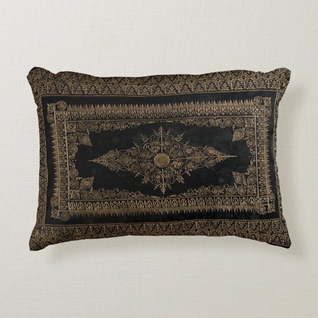 Lantligt bokomslag dämpar rosa guld- Grungesvart Prydnadskudde (Framsidan)