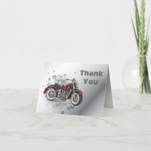 Lantligt bröllop för grungeMotorcyle biker Tack Kort