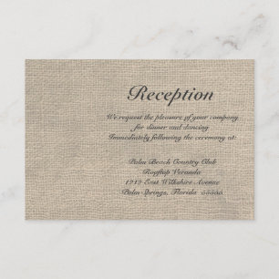 Lantligt bröllop OSAkort för Burlap Tilläggskort