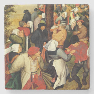 Lantligt bröllop, specificerar av folk dansa underlägg sten