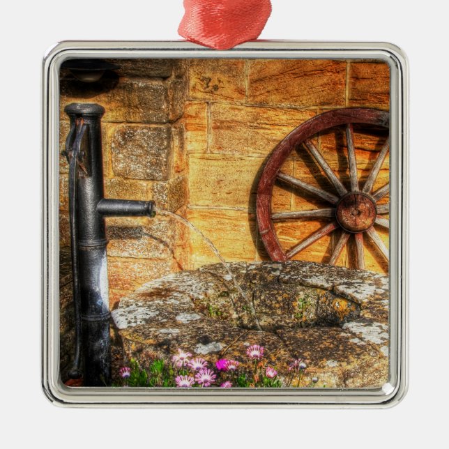 Lantligt den pumpa, väl och Cartwheelplatsen Julgransprydnad Metall (Framsidan)