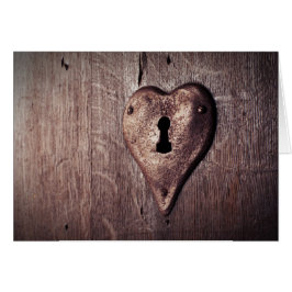 Lantligt hjärtformade låser i hälsningskort