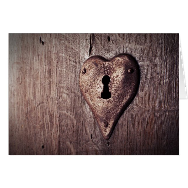 Lantligt hjärtformade låser i hälsningskort (Framsidan Horizontal)