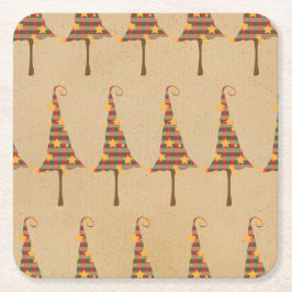 Lantligt julgranmönster underlägg papper kvadrat