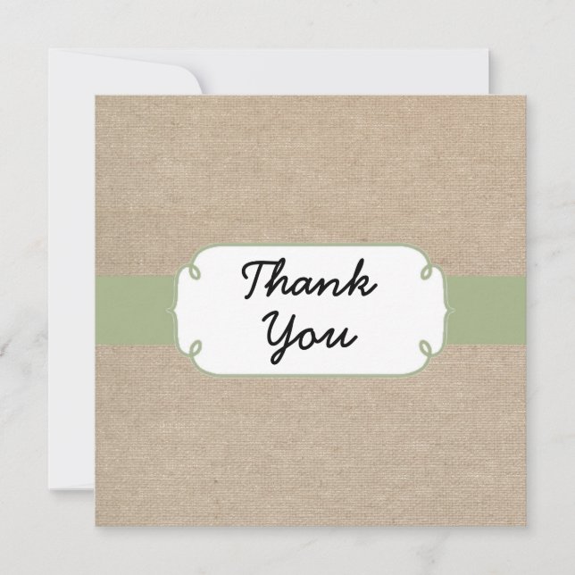 Lantligt kort för peridot- och beigeBurlaptack (Framsida)