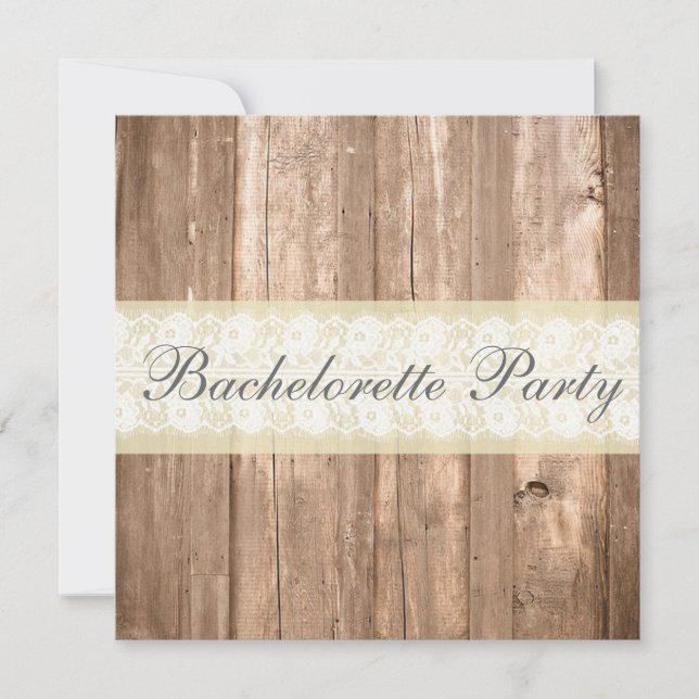 Lantligt kräm- Bachelorette för shabby chic party Inbjudningar (Framsida)