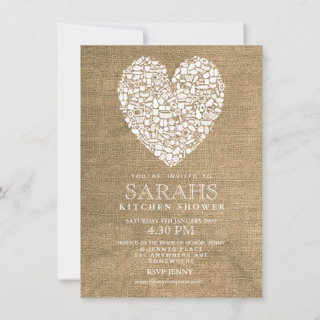 Lantligt lagrar kökmöhippapartyet inbjudningar (Framsida)