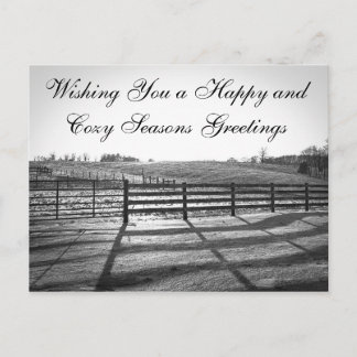 Lantligt landskap vykort - vinterväg