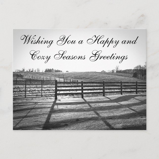 Lantligt landskap vykort - vinterväg (Framsida)