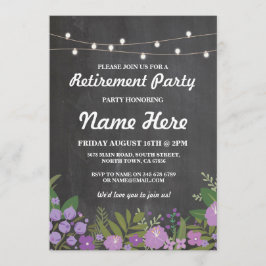 Lantligt lila party för pension för inbjudningar