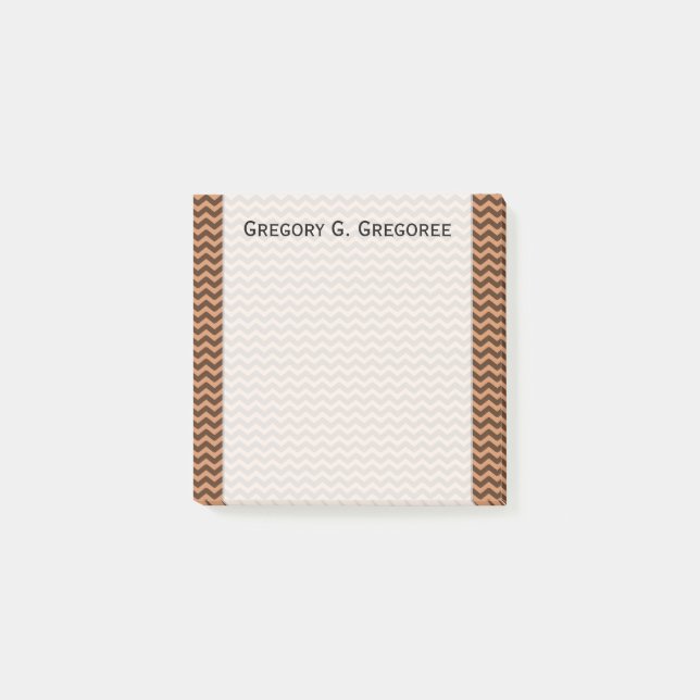 Lantligt ljust - bruntet & mörkbruntet vågigt post-it block (Framsida)