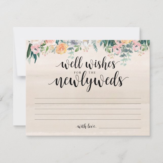 Lantligt önskemål för skymningbröllopbrunn för inbjudningar (Framsida)