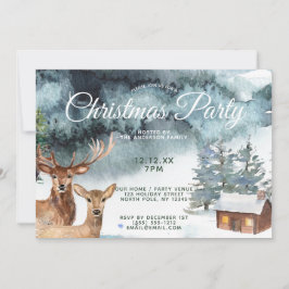 Lantligt party för jul för skogsmarkskogdjur inbjudningar