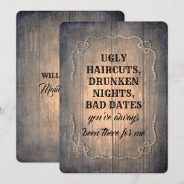 Lantligt roligt brudtärna-/maid of honorförslag inbjudningar