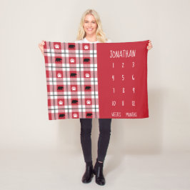 Lantligt rött mönster för svart- & vitbjörnflanell fleecefilt